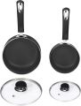 Utopia Kitchen Nonstick Saucepan Set with Lid - 1 Quart and 2 Quart Multipurpose Pots Set Use for Home Kitchen or Restaurant (Grey-Black). 