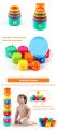 Rainbow Nesting & Stacking Cups Activity Baby Toddlers Building Set Stackers Pre-school Learning Toy For Indoor Outdoor Bathtub. 