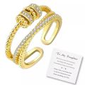 Anti Anxiety Rotatable Ring With Beads For Women Men Anxiety Worry Finger Ring with Card Stress Relief Adjustable Spinner Ring. 