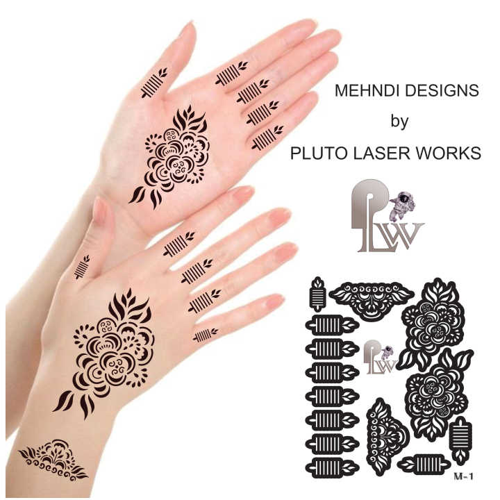 Mehndi Design sticker stencils, Both Hands Mehndi sticker Instant Mehndi Hacks By Pluto laser works
