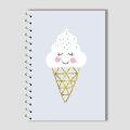 Spiral Notebook A4 or A5  -  Ice Cream. 