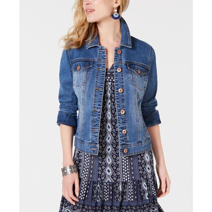 Lightweight long denim jacket hotsell