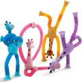 Telescopic Giraffe Suction Cup Toy, Cute Giraffe Stretch Tube Stress Relief Sensory Toy  in Four Different Colors Suction Cup Giraffe Pop Tube Sensor Fidget Toy For Kids, Deformable  Sensory Suction Cup Plastic Toy, Suction Robot Toy Funny Toy. 