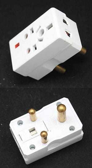 D&B Power Plug Pin Multi Plug Adapter with Fuse Protection and Light ...