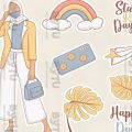 Girls Stickers UNCUT For Girls Aesthetic Decorative Crafts Journal Scrapbook Phone Cover Laptop Notebook DIY Crafts. 