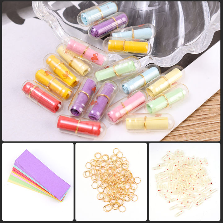 100Pcs/Set Luminous Message Capsule Wedding Party Favors Transparent In Bottle DIY Capsules Love Letter Pill With Roll Paper Valentine Gift