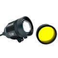 1-PC KZ30 CREE 40W White with Yellow Lens Adjustable Motorcycle LED Headlight Zoom in Out Fog Light. 