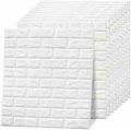 Self-Adhesive 3D Wall Brick Sheet / Wallpaper For Room / White Fomic Wall Stickers For Home Decoration 35*38cm Waterproof. 