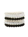Set of 6 Multi-color Bracelets Black/White/Transparent Bracelets. 