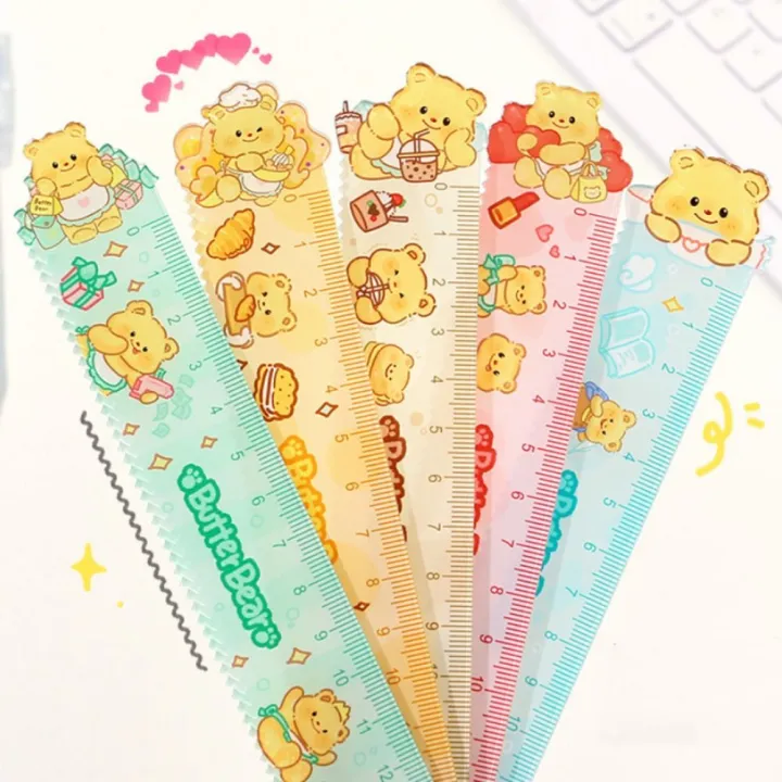 Cute Cartoon Butter Bear Graduated Ruler 15cm Measuring Ruler Cartoon ...