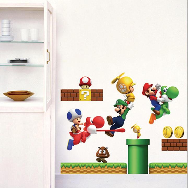 Super Mario Build Scene Wall Decal Removable Mural Stickers Kids ...