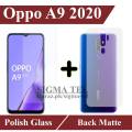 Oppo A9 2020 Tempered Glass Premium Quality Screen Protector + Back Matte Protector Soft Skin Sheet For A9. 
