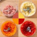 Manual Food Chopper Havy Material Compact & Powerful Hand Held Vegetable Chopper/Blender Garlic Mincer Cutter with 3 Stainless Steel Blades. 