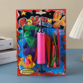 U-shaped inflatable pillow small pump suction card balloon set long terms portable mini hand-push balloon set. 