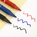 Permanent Double Head Marking Pen Waterproof Ink Fine Spot Black Blue Red Ink Round Head Fine Color Marking Pens. 