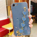 Maitus for iPhone 6s Plus/iPhone 6 Plus Back Cover with Bracelet Chain Love Heart Lanyard Fashion 6D Plating Shiny Girls Cases Soft Silicone Mobile Phone Protective Case. 