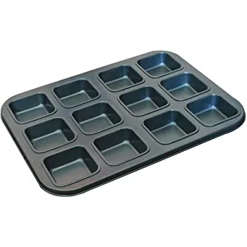 12-Cavity%20Non-Stick%20Bakeware%20Mini%20Brownie%20Bar%20Baking%20Pan%20-%20Square%20Cake/Muffin/Cheesecake%20Tray%20-%20Image%204