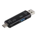 D-188 3 in 1 TF & USB to Micro USB & Type-C Card Reader OTG Adapter Connector. 