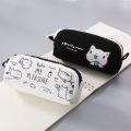 【FUN LIVE】 Korean Stationery Pencil Case With Big Zipper Cute Pencil Pouch Large Capacity Pen Bag For Student School Office Supplies. 