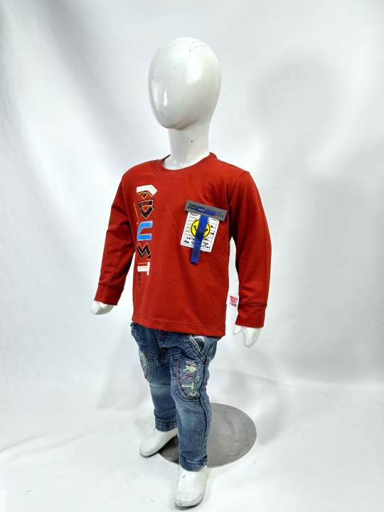 1Yr - 4Yrs Rust Red Full Sleeve Suit For Kids AJ BS511 | Daraz.pk