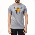 Mokenzo_Micro Mesh Men’s Gray Tracksuit T-Shirt and Trouser 2 pieces Gym Wear Tracksuit. 