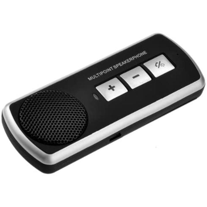 Foxnovo Wireless Bluetooth V3.0+EDR Multipoint Speakerphone Handsfree Car Kit with Sun Visor Clip for PC/Mobile Phones