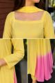 Stitched 3pc Long Length Shirt and Plazo with Dyed Dupatta For Women & Ladies. 