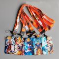 Dragon Ball Super Saiyan Anime Characters PVC Card Holder Student Outdoor Hard Case Hanging Neck Bag Card Cover Lanyard ID Card. 