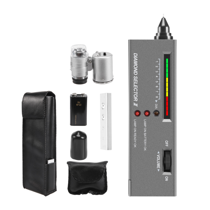 Diamond Tester Pen, High Accuracy Jewelry Tester+60X LED Magnifying
