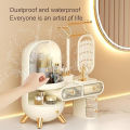 Countertop Portable Cosmetic Organizer Makeup Storage Organizer Box with Jewelry Shelf. 