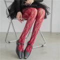 Retro Flower Pattern Women's Sexy Pantyhose Stocking Slim Elastic Lace Mesh Fishnet Socks Leggings Lolita Red Black Tights Stocking. 