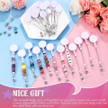 24 Pcs Beadable Badge Reel Retractable Clips Holder for Beads Bulk Blank Bar ID Name Badge Reels with Belt Clip,Black. 