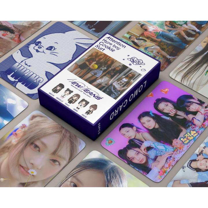 55pcs/set Kpop NewJeans New Album ATTENTION Photocards MINJI Photo Cards Lomo Photo Card Postcard for Fans Collection
