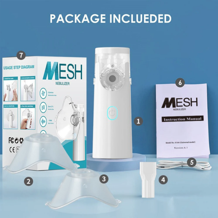 Medical Silent Mesh Nebulizer Machine Handheld Asthma Inhaler Mini ...
