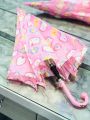 Small Kids Cartoon Umbrella - Multi color (Random Shape/Design length 22 inch 17 inchs from mid to Sides). 