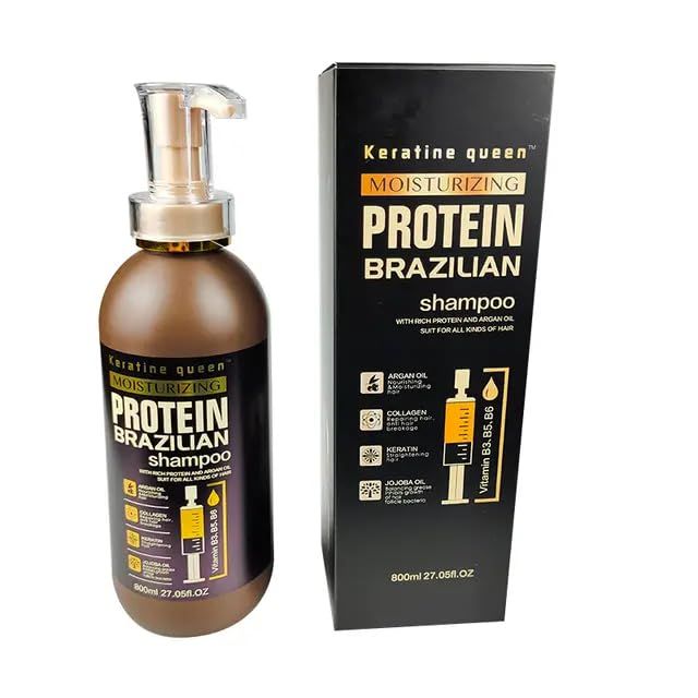 Keratine Queen Brazilian Protein Hair Straightening Shampoo Imported 800ml