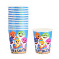 BABY SHARK THEME PAPER CUPS - PACK OF 10 PAPER CUPS - BABY SHARK CUPS. 