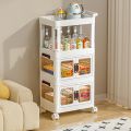 3 Levels Kitchen Trolley with Handles, Multi-Purpose Trolley with Locking Wheels. 