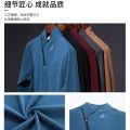 Autumn and Winter Stand Collar Men's Long SleeveTT-shirt Fashion Double-Sided Velvet Half Turtleneck Zipper Sweater Thermal Bottoming Shirt. 