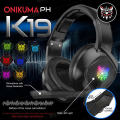 ONIKUMA K19 RGB Gaming Headset Stereo Sound Noise Canceling, Soft Breathing Earmuffs, for PS4, PC, Xbox, Nintendo Switch - Black. 