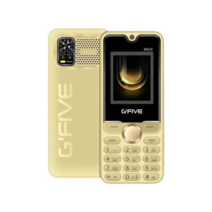 Gfive Gold New 2024 - 1.8 inch Display with 3000mAH Powerful Battery - Dual Sim - PTA approved -  Auto call recording - torch light - 1 Year brand warranty