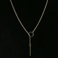 NK547 Punk Women Jewelry Minimalist Tiny Dainty Collier Unique Round Circle Bar Pendant Short Clavicle Necklace For Girl Chain. 