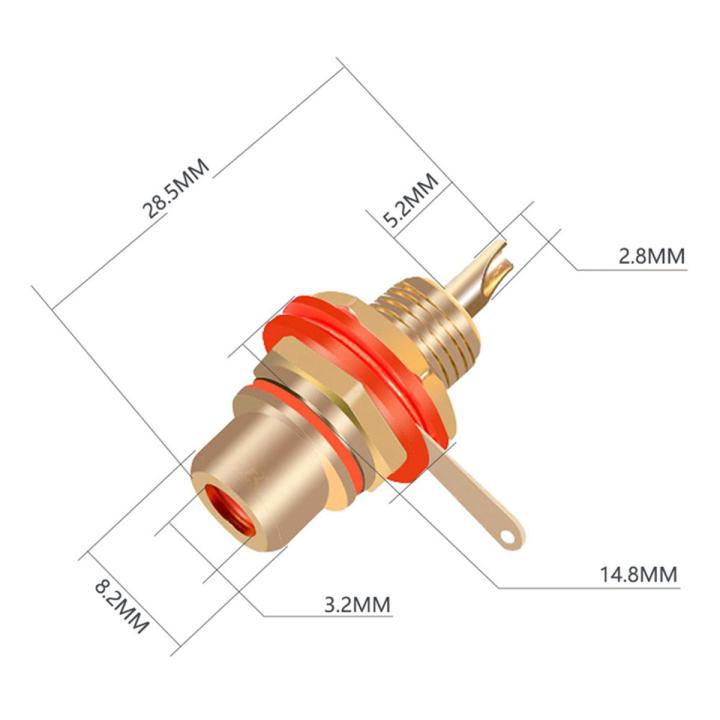 NAMUNY 10Pcs/Lot RCA Connector Gold Plated Female Jack Socket Solder Wire Connector RCA Panel Mount Chassis