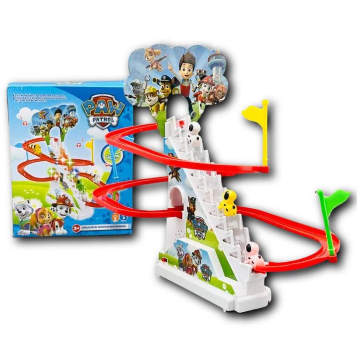 Paw Petrol Dog Chasing Game, Kids Dog Racing Track Climbing Stairs Track For Kids