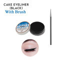 2 Pcs Set - Black Color Matte Aqua Cake Eyeliner Water Activated Eye Liner Cosmetic Kit - With Liner Brush waterproof Not Include - Wet Dry Cack Eyebrow Brushes Aquacolor Makeup Deal Eye Brow Make Up Deals. 