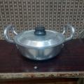 Adonized Aluminum  Small Round Wok Casserole Pot Karahi with Lid 700 Grams Cooking. 