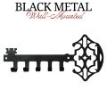 Black Metal Wall-Mounted Key Holder Organizer Top & "Home Sweet Home" Label - Door/Wall-Mounted Key Storage with Multiple Hooks for Entryway, Bedroom, Office, Car - Decorative Key Organizer with Sturdy Metal & Elegant Black Finish - Easy. 