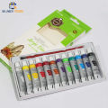 12Pcs Acrylic Color Paint Set 12Pcs Artist Painting Brushes Set Pack Of 2 Multicolor. 