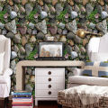 3D Stone Rock Grass Wallpaper TV Background Decal Living Room Cafe Decor Sticker. 