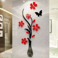 Red and Black Wooden Vase - Premium Quality Home Decoration Piece for Wall and Room Decor. 